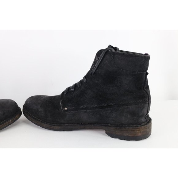 rag & bone Mens Size 11 Suede Leather Lace Up Officer Boots Roughout Black main image 10
